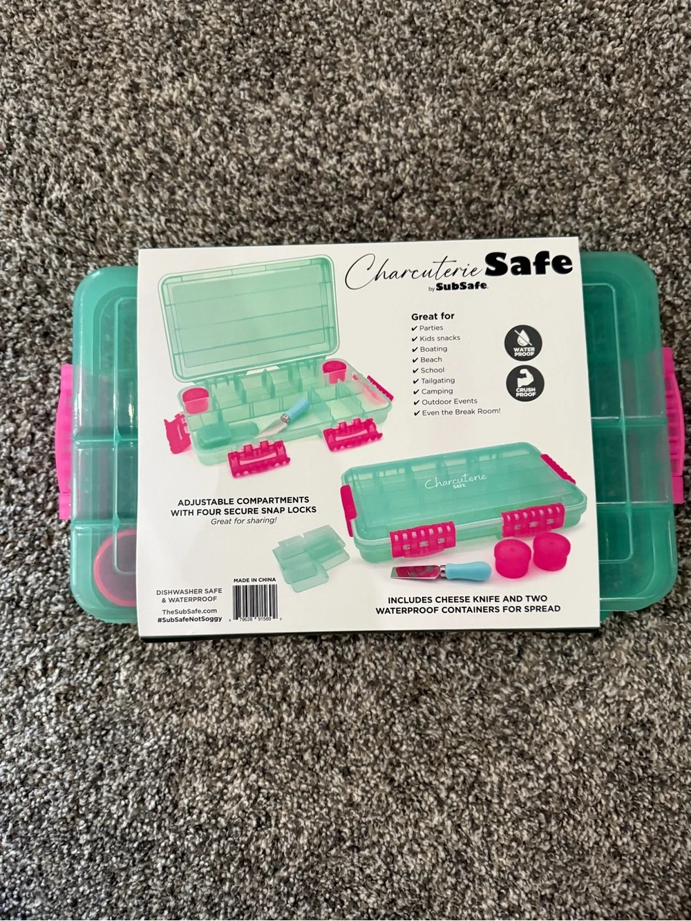 NEW SubSafe Charcuterie Safe - 4 piece Snack Set For On The Go! Snackle box